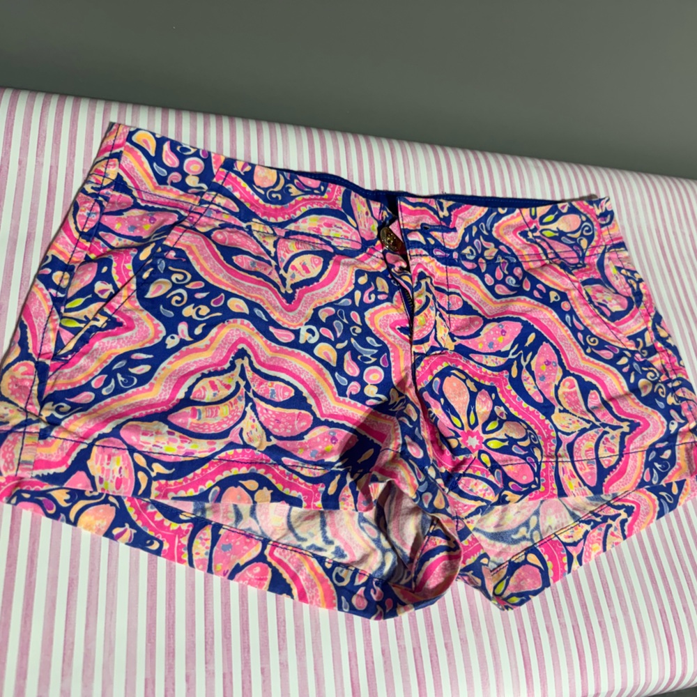 LILLY PULITZER THE KERRIE Multicolor Cotton Shorts 3'' Inseam Size 0